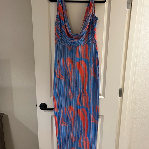 NWT Commense Flamingo Passions Cowl Neck Dress Large - Picture 2 of 2